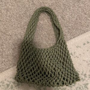 Green Crochet Tote Mini Bag